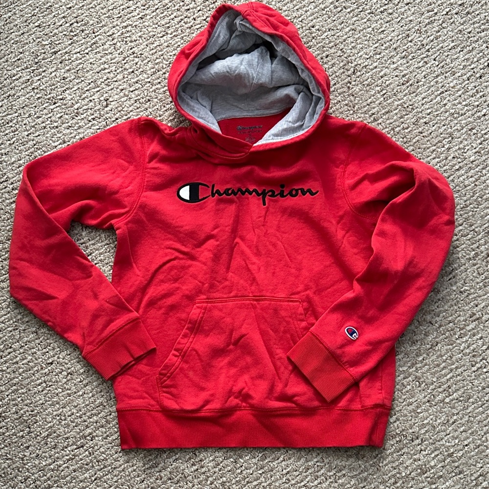 Champion Red and Gray Hoodie